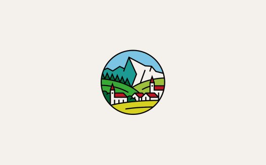 自然风景logo设计:乡村与山景