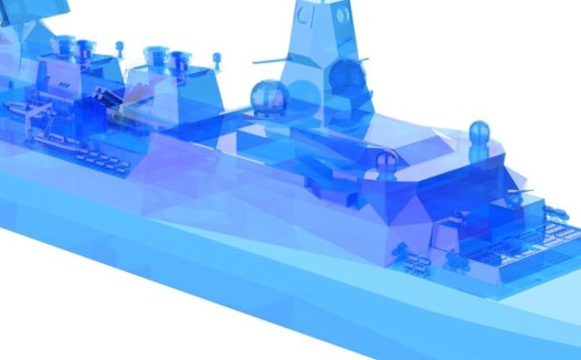 蓝色战舰3D模型logo设计