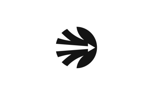 箭头与叶片结合的现代logo设计