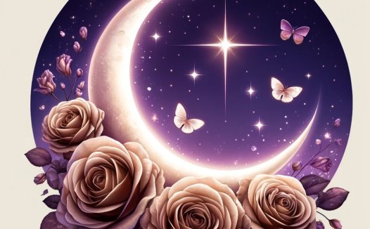 梦幻月夜玫瑰花环logo设计
