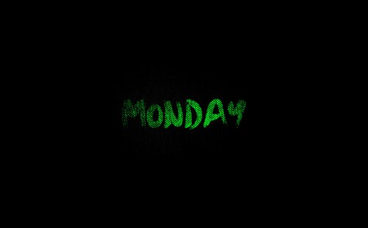 MONDAY绿色点阵字体设计