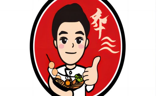 卡通厨师面条logo设计