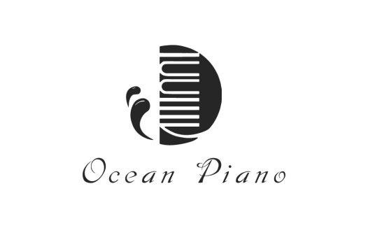 简约钢琴键海洋主题Logo设计