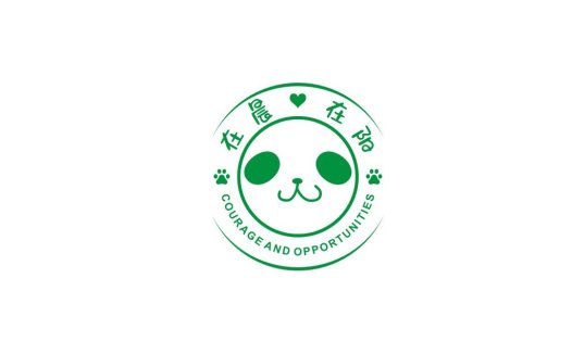 熊猫主题的勇气与机会logo设计
