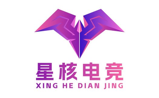 紫色几何翅膀logo设计