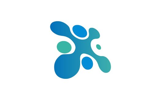 蓝色渐变液体滴落logo设计