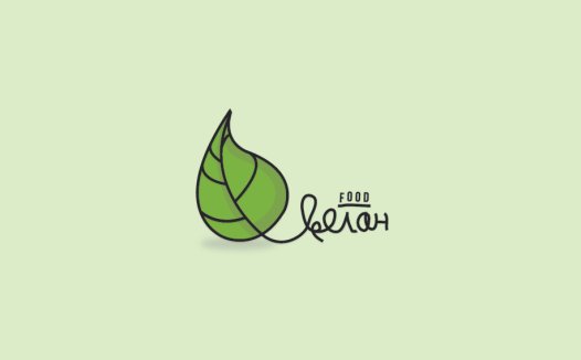 简约绿色叶形食品logo设计