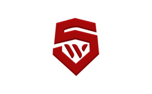 红色盾牌字母S logo设计