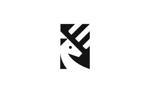 简洁抽象的鹿头logo设计
