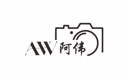 相机元素结合中文字符的简约logo设计