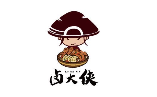 卤大侠logo设计:创意卡通形象与美食结合
