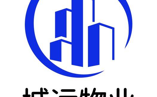 物业企业logo设计:城市建筑与圆环结合