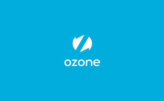 简约蓝色背景下的Ozone logo设计