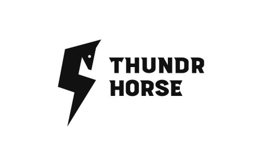 简洁闪电马头logo设计