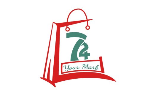 购物袋数字74 logo设计