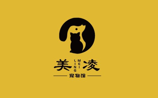 宠物馆logo设计:简约猫狗图案