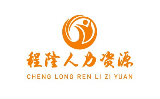 橙色简洁人形logo设计