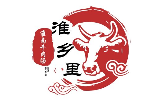 牛年红色剪纸风logo设计