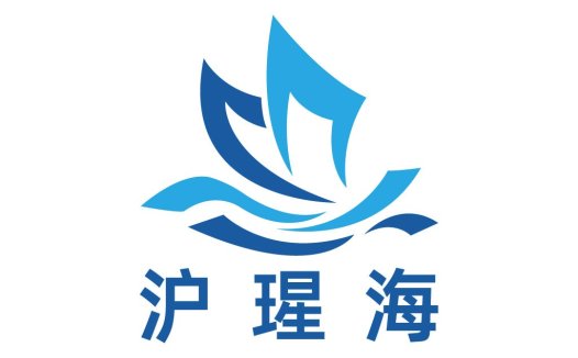 蓝色波浪与汉字的现代企业logo设计