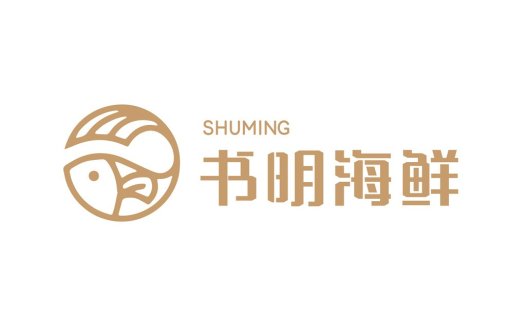 鱼形logo设计:现代简约海鲜品牌标识
