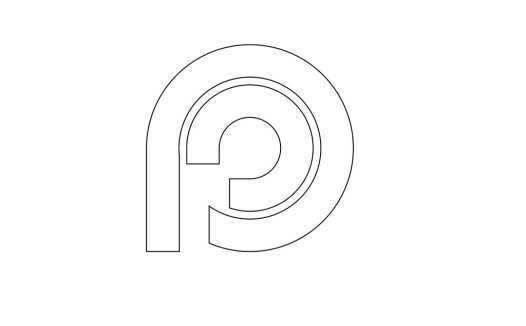 极简线条艺术字母P logo设计