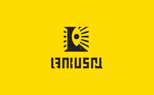 简洁现代的黄色背景logo设计