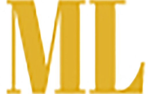 简约金色大写字母ML logo设计