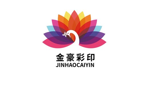 金豪彩印logo设计:色彩斑斓的凤凰展翅