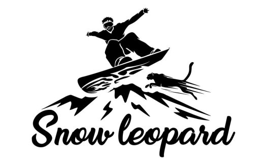 雪豹滑雪运动logo设计