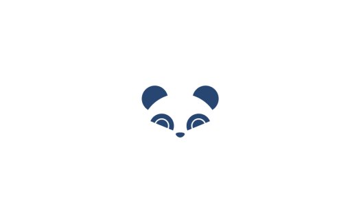 简洁熊猫头像logo设计