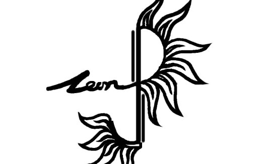 太阳与签名结合的logo设计