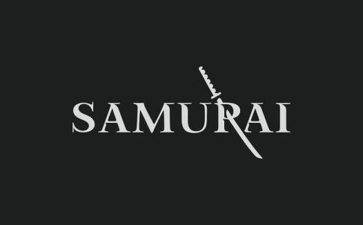 简洁优雅的武士刀logo设计