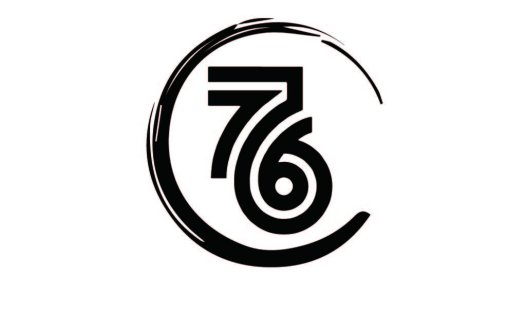 数字76融入圆环的现代简约logo设计