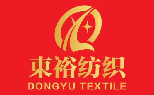 红色背景金文字纺织公司logo设计