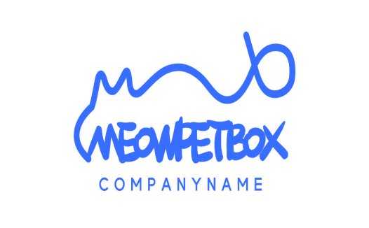 简约波浪线条宠物店logo设计