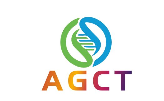 DNA双螺旋结构主题的AGCT彩色logo设计