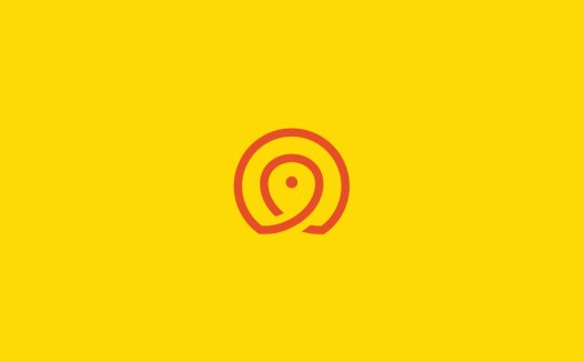简洁现代的黄色背景圆环logo设计