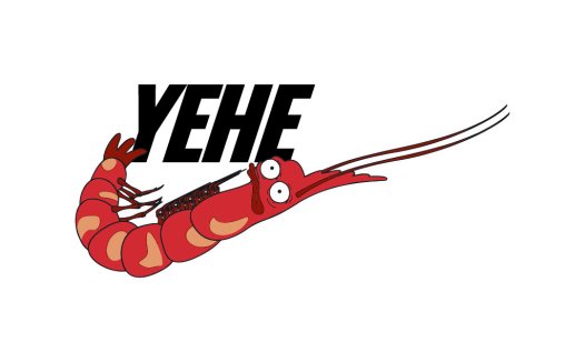 YEHEHE虾卡通logo设计