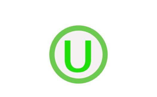 简约绿色字母U标志设计