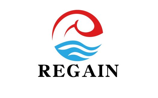 水浪形红色和蓝色抽象logo设计