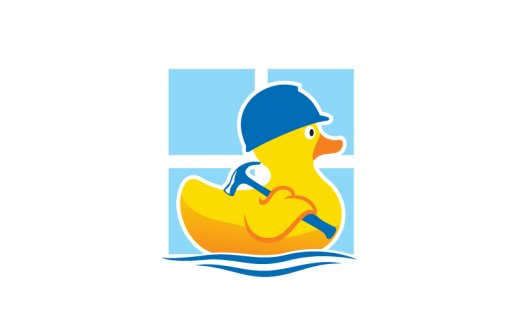 卡通鸭子建筑施工logo设计