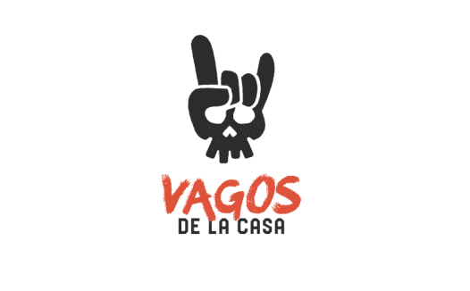 摇滚风格骷髅手势logo设计