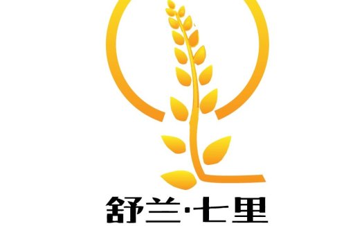 小麦穗元素的简约logo设计