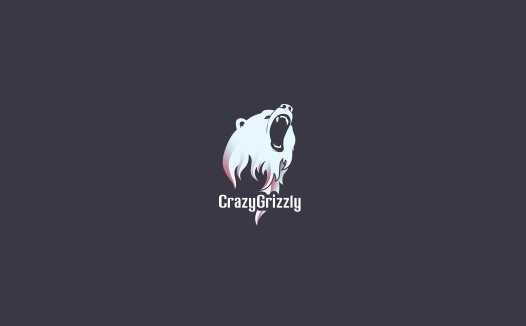狂野的格里兹利熊logo设计