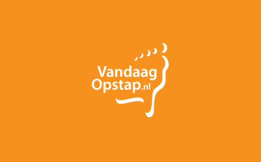 简洁橙色背景下的Vandaag Opstap Logo设计