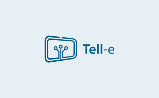 简约科技感logo设计:Tell-e品牌标识