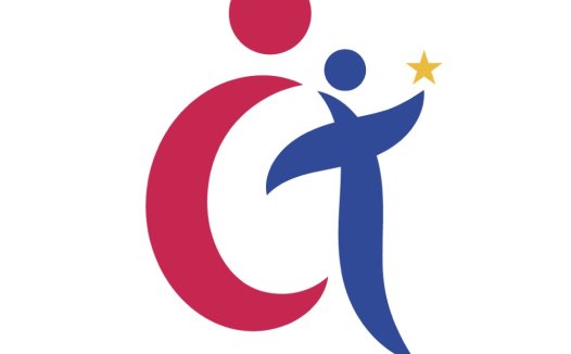 红色和蓝色人形logo设计