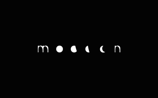 简洁抽象的黑白月相logo设计