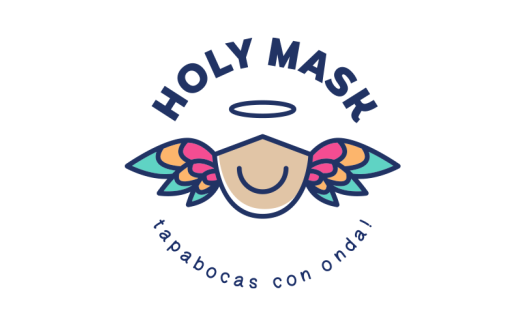 Holy Mask Logo设计:天使般的防护