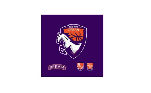 梦想体育logo设计:马与篮球的完美结合